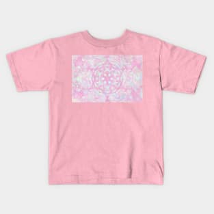 Dreamy Pink Mandala Mathematical Art Impressionist Painting Kids T-Shirt